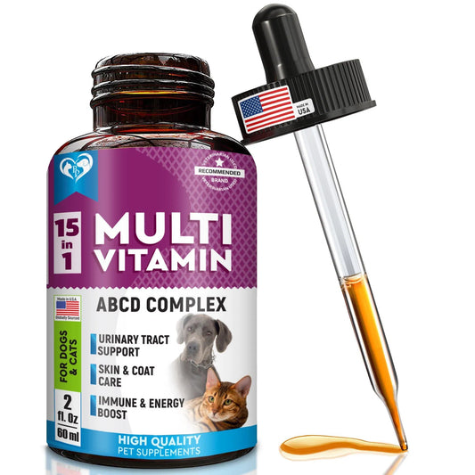 K9Glow Daily Multivitamin Liquid for Dogs & Cats – 15-in-1 (60mL)