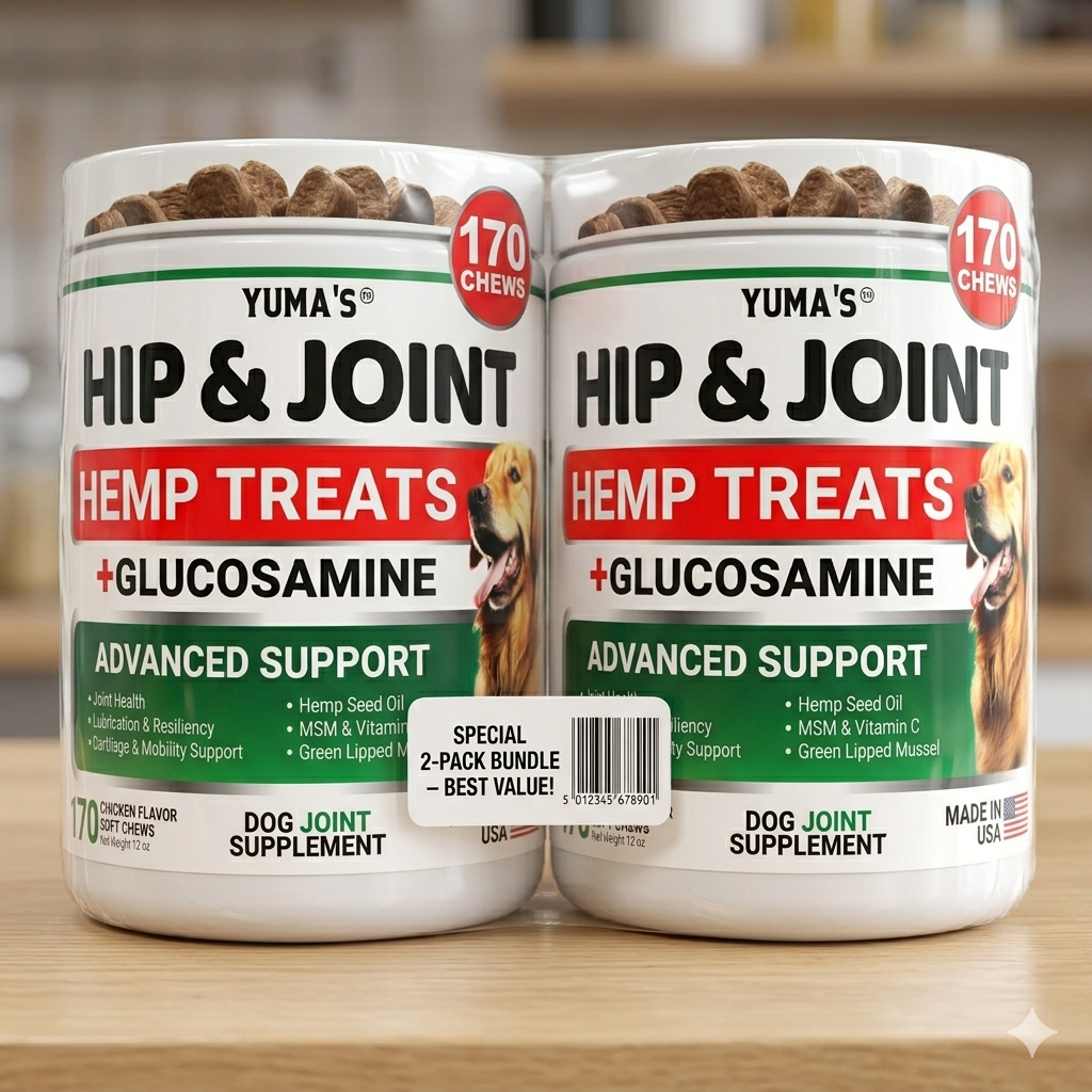 K9Glow Hip & Joint Support Chews – 2 Jar Bundle (One-Time Purchase)