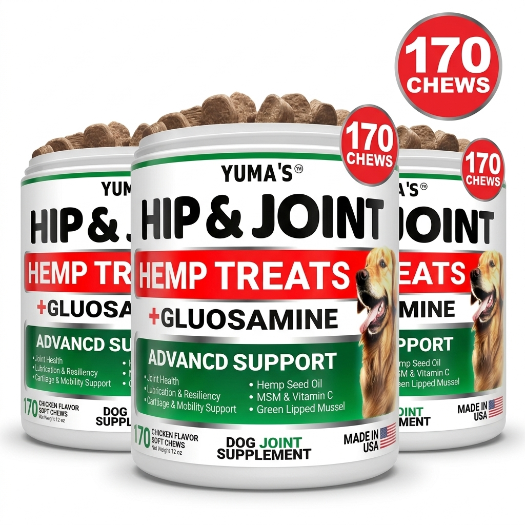 K9Glow Hip & Joint Support Chews – 3 Jar Bundle (Best Value)
