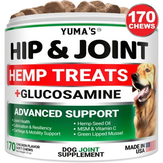 K9Glow Hemp + Glucosamine Joint Support Chews for Dogs – MSM & Chondroitin