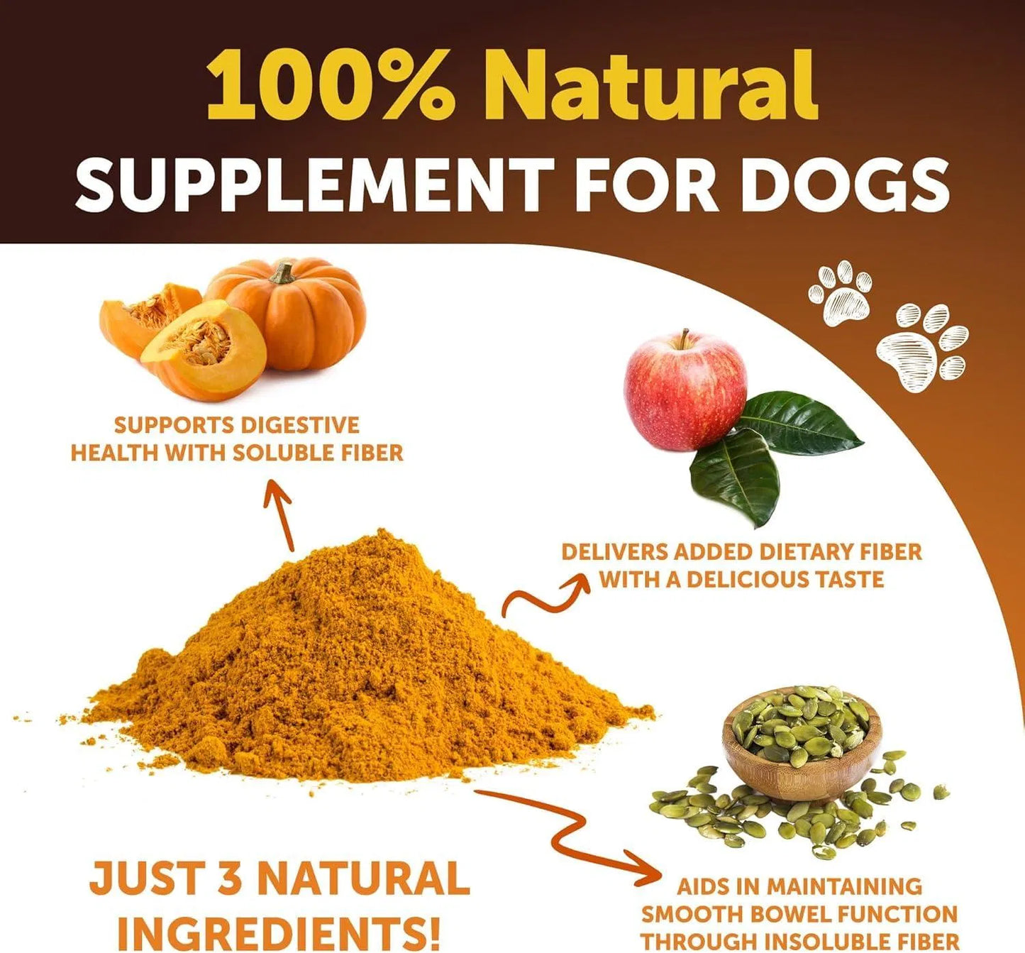K9Glow Pumpkin Powder – Digestive Support & Fiber Supplement for Dogs (8 oz)