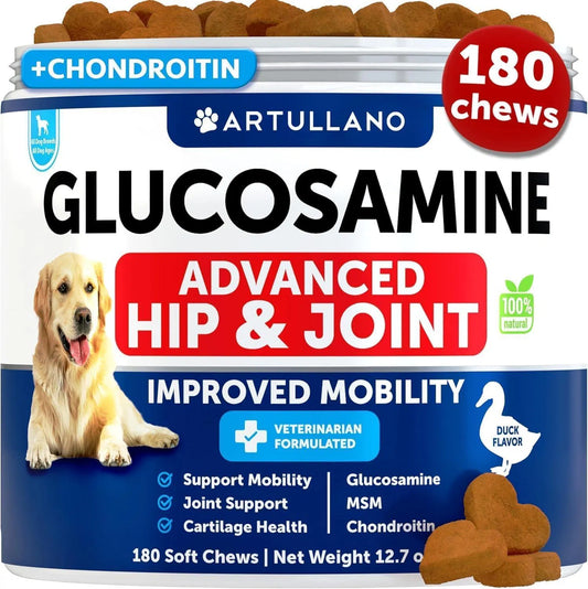 K9Glow Hip & Joint Glucosamine Chews – Hemp Oil, MSM & Chondroitin (120 Count)